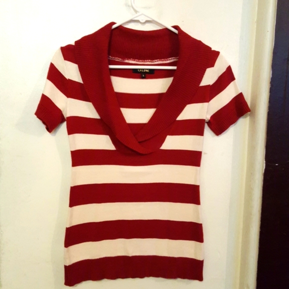 Celine red stripped sweater - Picture 1 of 5